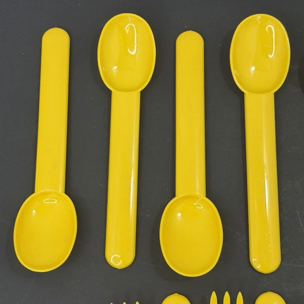 Bodum Melamine 16 Pc Flatware Set Yellow Jorgensen Vintage 80s Swiss